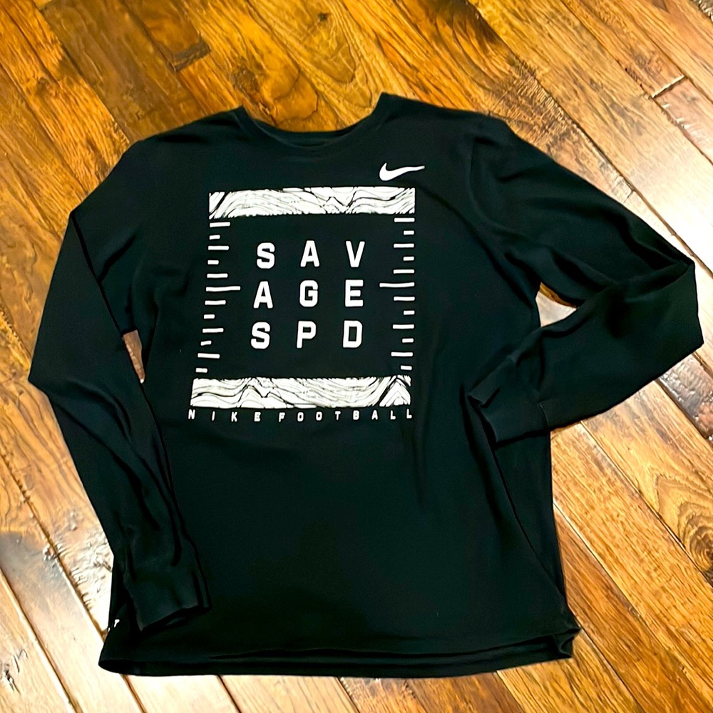 Dri-Fit NIKE FOOTBALL LONG SLEEVE TEE SAVAGE SPD SIZE LARGE